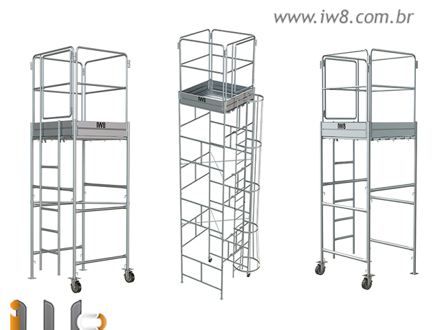 Foto - Andaime Tubular Tipo Torre para Trabalhos em Altura