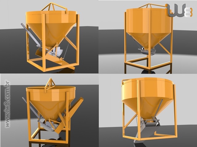 Foto - BALDE PARA TRANSPORTE DE CONCRETO COM GRUA