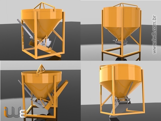 Foto - CAÇAMBA PARA TRANSPORTE DE CONCRETO COM GRUA