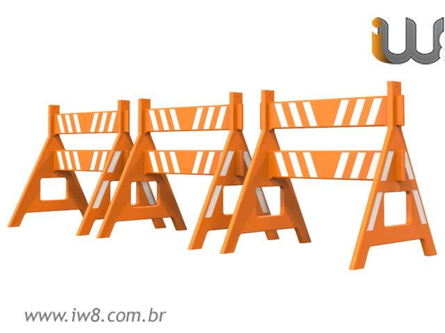 Foto - Cavaletes de Trânsito Desmontável de Plástico fabricados em PVC