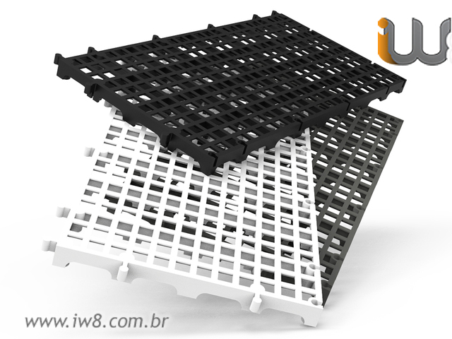 Foto - Pallet Tipo Estrado Plástico Modular Antiderrapante para Vestiários e Câmaras Frias