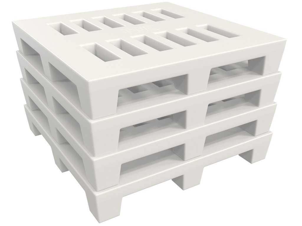 Foto - Pallets Branco de Plástico Rotomoldados em Polietileno