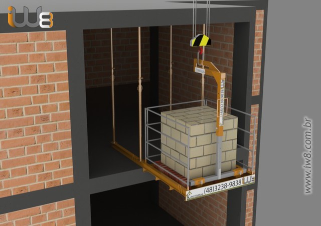 Foto - Plataforma de Andar para Descargas com Grua