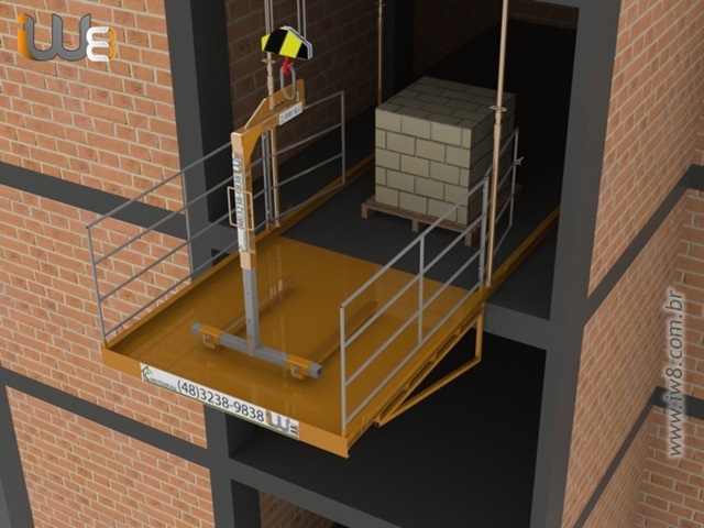 Foto - Plataformas para Descarga de Materiais com Grua