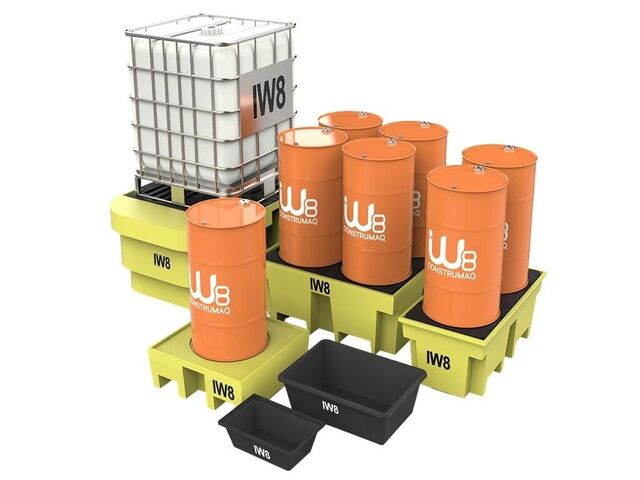 Pallet de contenção para óleo diesel, lubrificante e usado