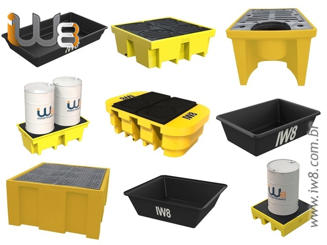 Foto - Bacia de Contenção Tambores Produtos Químicos Óleo