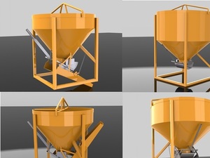 Foto - BALDE PARA TRANSPORTE DE CONCRETO COM GRUA