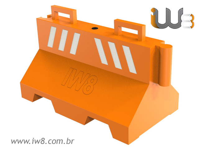 Foto - Barreira Horizontal de Plástico para Sinalização Viária de Transito