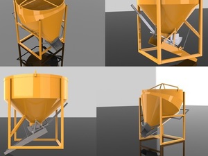 Foto - CAÇAMBA DE CONCRETO PARA GRUA COM DESCARGA LATERAL