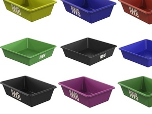 Foto - Caixa de Mexer Massa de Plástico para Pedreiros de Obra