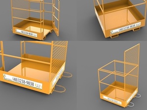 Foto - Eleva&ccedil;&atilde;o de Pessoas em Cesto com empilhadeira