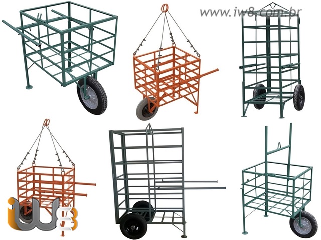 Foto - Gaiola para blocos com rodas