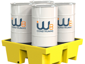 Foto - Pallet Bacia de Contenção para 4 Tambores Perfil Alto