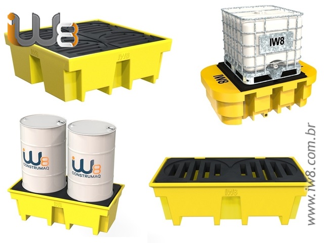 Foto - Pallets de Contenção em Polietileno para Tambores de 200 Litros