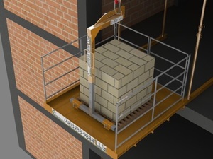 Foto - Plataforma para Descarga na Laje com Grua