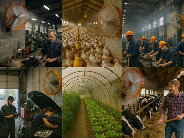 Foto - Ventilador Industrial de Parede IW8-1000 Tufão Grande e Potente para Galpões, Granjas e Indústrias