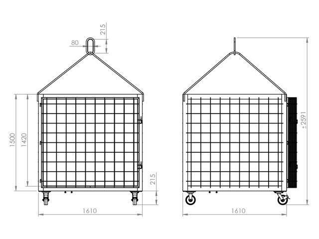 Acessórios para Içamento Gaiola com Rodas