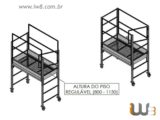 Andaime de Quadro Metálico Regulável