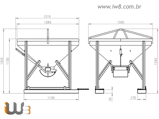 Balde 400L para Lançamento de Concreto