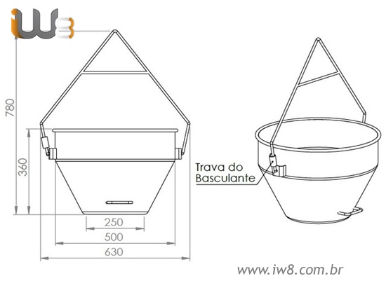 Balde de Aço para Concreto 50 Litros