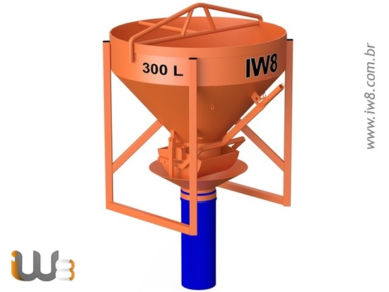 Balde de Grua 300L com Mangueira para Concreto