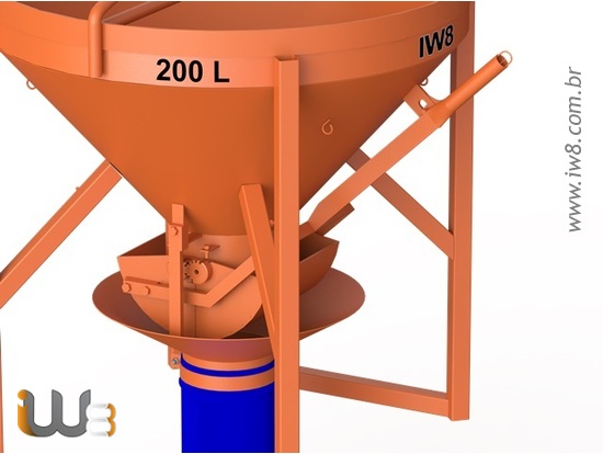 Balde de Grua com Mangueira para Concreto