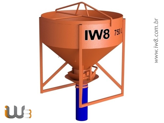 Balde Metálico para Concreto 750 Litros