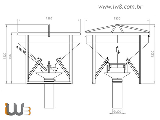 Balde para Concreto Dimensões Projeto