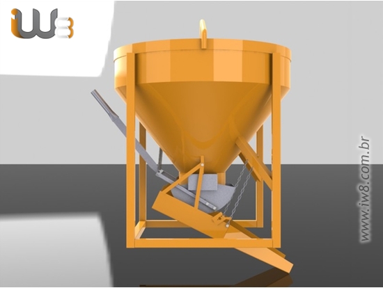 Balde para Grua 200L com Descraga Central e Lateral