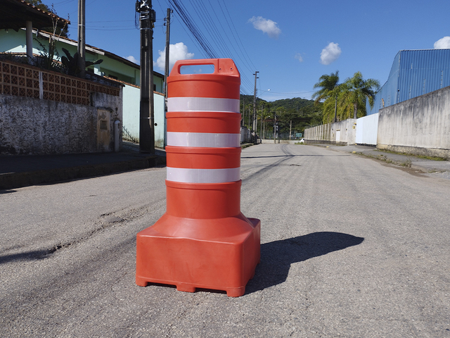 Balizador Tubular Móvel Refletivo Laranja