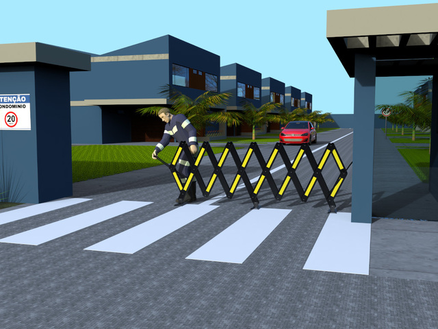 Barreira Horizontal Sanfonada para Isolamento