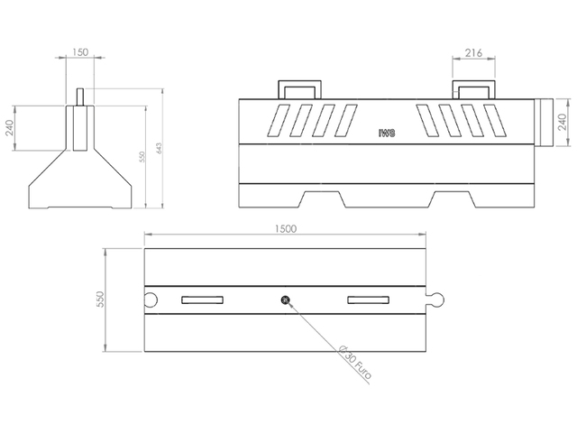 Barreira New Jersey Dimensões Plástica