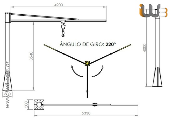 Braço Giratório de Coluna 400kg