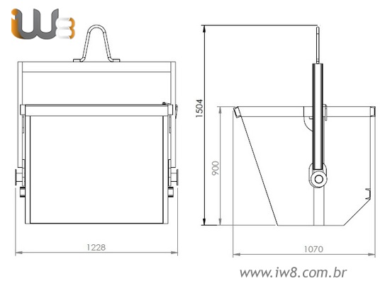 Caçamba de Entulho para Obra 0.4m³ 2000kg