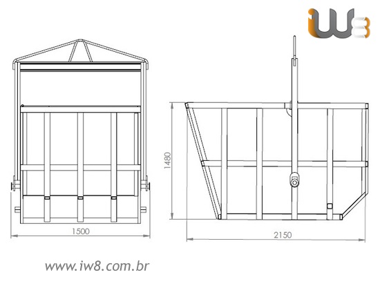 Caçamba de Entulho para Obra 4m³ 4000kg