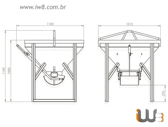 Caçamba Descarga Concreto 750 Litros