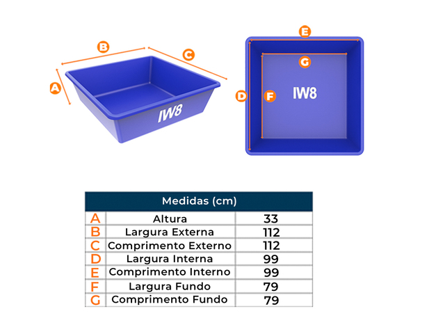 Caixa de Plástico Quadrada Grande 250 litros