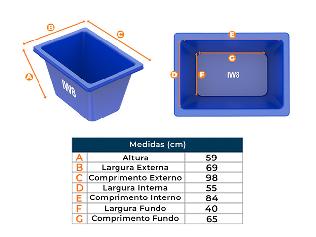 Caixa de Plástico Retangular 200 Litros