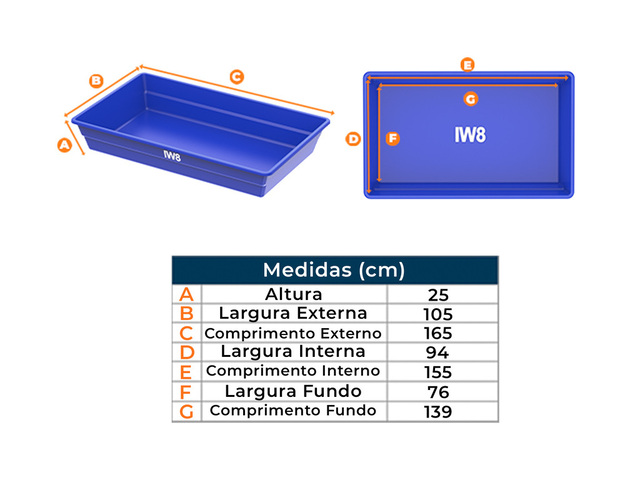 Caixa para Fazer Cimento 340 Litros