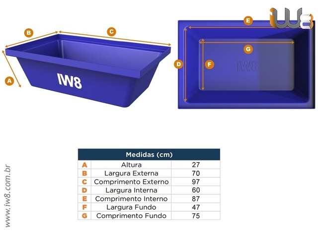 Caixa para Misturar Cimento 100 Lts