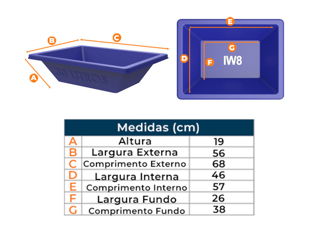Caixote de Plástico Pedreiro 30 Litros