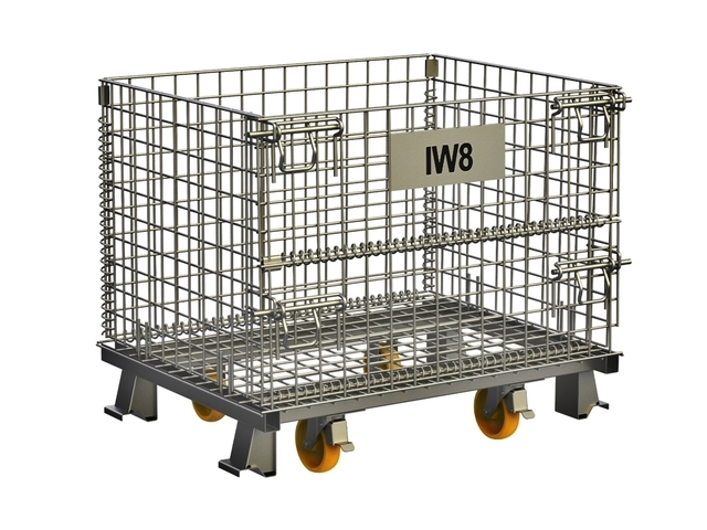 Carrinho de Carga Aramado Dobrável Armazenamento Roda