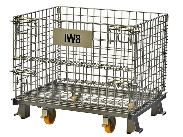 Carrinho de Carga Gaiola Aramada Dobrável Armazenamento