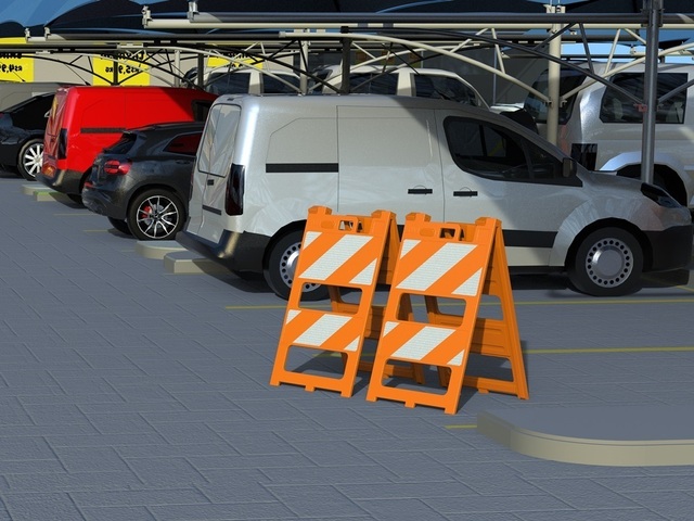 Cavalete de Plástico Dobrável Laranja Pvc
