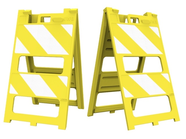 Cavalete de Sinalização de Plástico Amarelo Cet