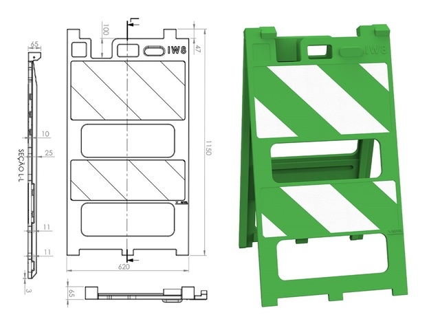 Cavalete de Sinalização Personalizado Vazado