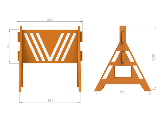 Cavalete de Sinalização Plástico Desmontável