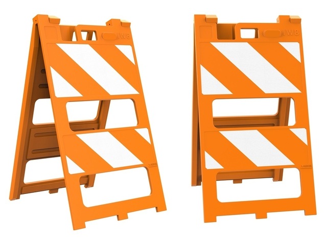 Cavalete de Sinalização Plástico Laranja e Branco