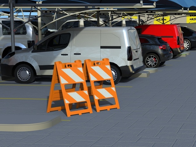 Cavalete de Trânsito Plástico Dobrável Pvc