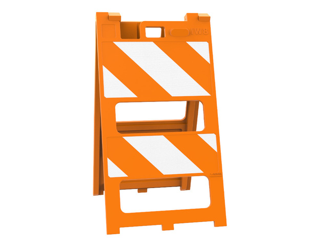 Cavalete Laranja e Branco Plástico Pvc